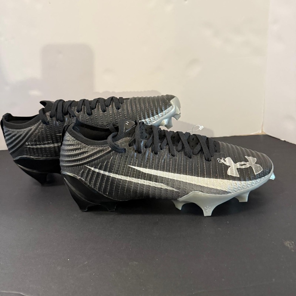Under Armour Blur Smoke 2.0 MC Football Cleats Black Silver Mens 8
